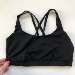 Lululemon Energy Criss Cross Black Sports Bra Size 10